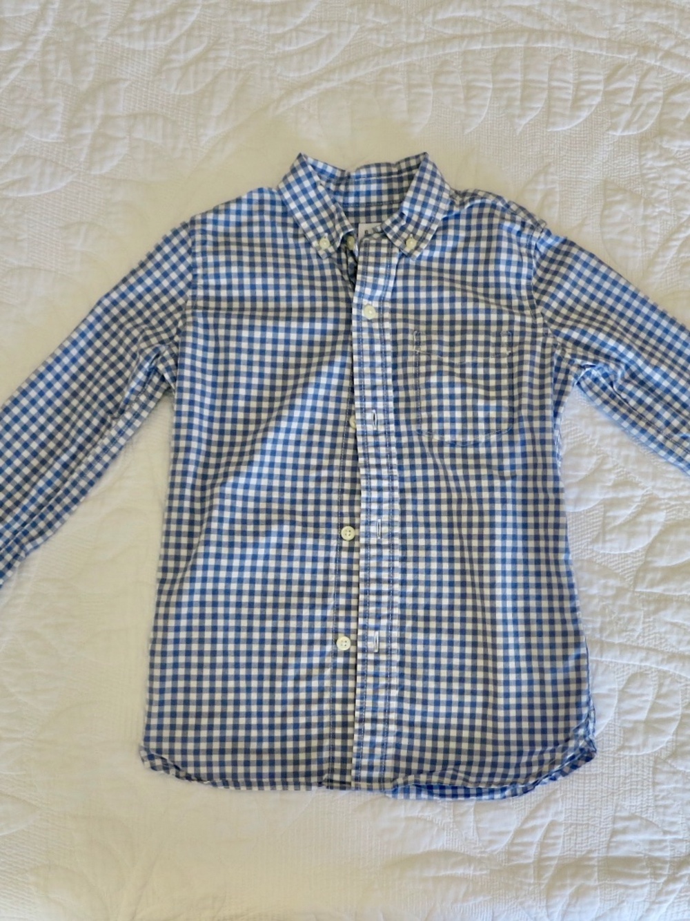 GAP Kids Blue & White Checkered L/S Button-down Shirt Size XS (4-5)